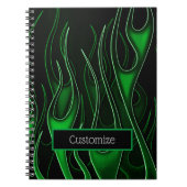 Green Flames Notebook Notizblock (Vorderseite)
