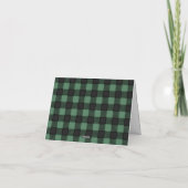 Green Flannel Bear Pine Tree Thank You Card Einladung (Rückseite)