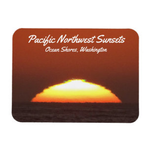 "Green Flash" bei Sonnenuntergang in Ocean Shoes,  Magnet