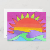 Green Flash in Pink Sky Postcard Postkarte (Vorne/Hinten)