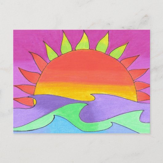 Green Flash in Pink Sky Postcard Postkarte (Vorderseite)