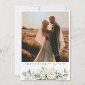 Green Flat Save the Date-Karte für Dusty Sage Date (Rückseite)