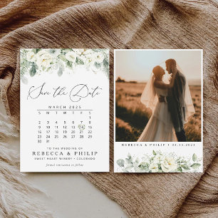 Green Flat Save the Date-Karte für Dusty Sage Date