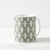 Green Fleur-de-Lys Lattice Coffee Tasse (VorderseiteRechts)