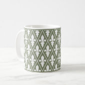 Green Fleur-de-Lys Lattice Coffee Tasse (Vorderseite Links)