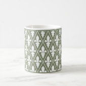 Green Fleur-de-Lys Lattice Coffee Tasse (Mittel)