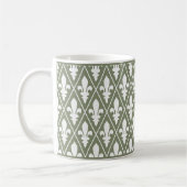 Green Fleur-de-Lys Lattice Coffee Tasse (Links)