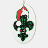 Green Fleur de Sankt Keramik Ornament (Links)