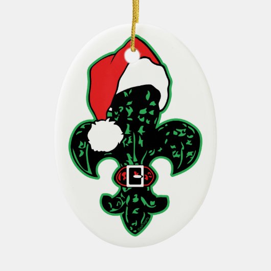 Green Fleur de Sankt Keramik Ornament (Vorne)