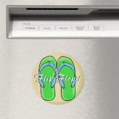 Green Flipflops Magnet (In Situ (Geschirrspüler))