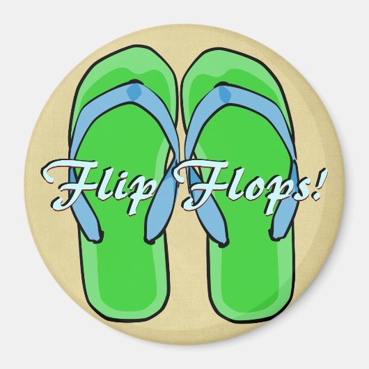 Green Flipflops Magnet (Vorne)