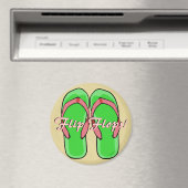 Green Flipflops Magnet (In Situ (Geschirrspüler))