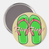 Green Flipflops Magnet (Vorderseite/Rückseite)