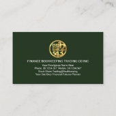 Green Floating Numbers Wave Dollar Visitenkarte (Rückseite)