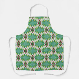 Green Floral All-Over Apron Schürze