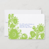 Green Floral and Lapis Blue Wedding RSVP Card (Rückseite)