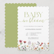 Green Floral Baby in Bloom Baby Shower