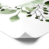 Green Floral Bar Mitzvah Bat Mitzvah Begrüßungszei Poster (Ecke)