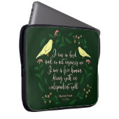 Green Floral Bird Charlotte Bronte Jane Eyre Zitat Laptopschutzhülle (Vorne Rechts)