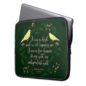 Green Floral Bird Charlotte Bronte Jane Eyre Zitat Laptopschutzhülle (Vorderseite Links)