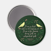 Green Floral Bird Charlotte Bronte Jane Eyre Zitat Magnet (Vorderseite/Rückseite)