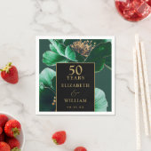 Green Floral Black und Gold Chic 50 Jahre alt Serviette (Beispiel)