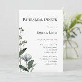 Green Floral Botanical Wedding Einladung (Stehend Vorderseite)
