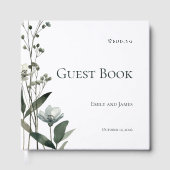 Green Floral Botanical Wedding Gästebuch (Vorderseite)