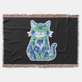 Green Floral Cat Decke (Vorderseite)