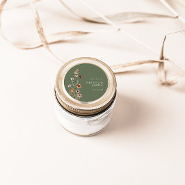 Green Floral Classic Round Aufkleber