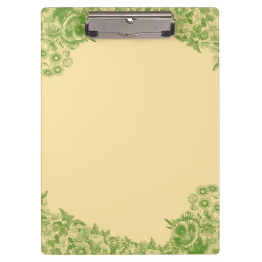 Green Floral Clipboard Klemmbrett (Vorderseite)