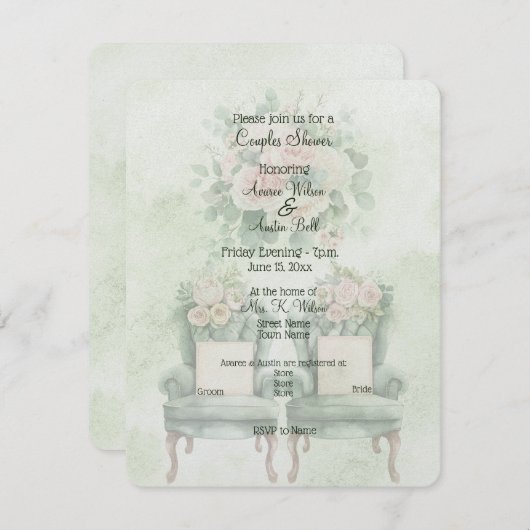 Green Floral Couples Shower  (Vorne/Hinten)