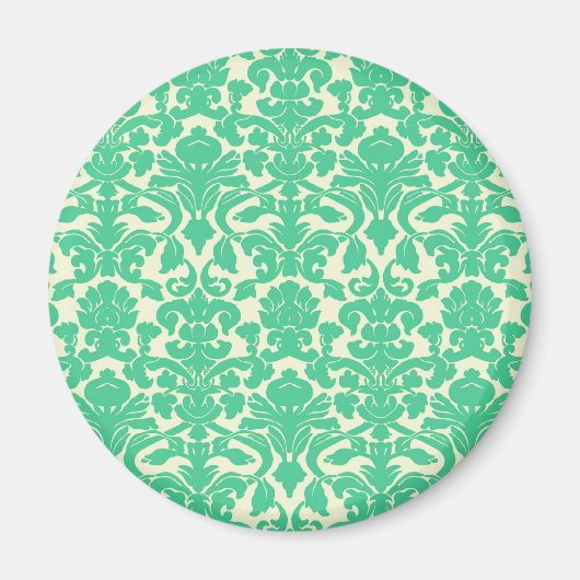 Green Floral Damask Magnet (Vorne)