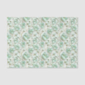Green Floral Decoupage Tissue Paper Seidenpapier (Vorderseite)