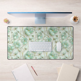 Green Floral Desk Mat Schreibtischunterlage
