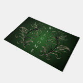 Green Floral Doormat Fußmatte (Schrägansicht)