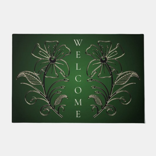 Green Floral Doormat Fußmatte (Vorderseite)