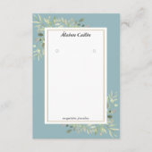 Green Floral Earring Display Card Begleitkarte (Vorderseite)