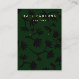 Green Floral Earring Juwelier Display Visitenkarte