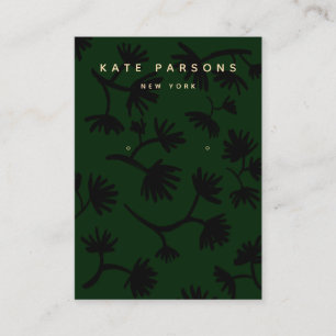 Green Floral Earring Juwelier Display Visitenkarte