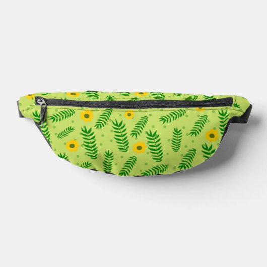 Green Floral Fanny Pack Bauchtasche (Ablage )
