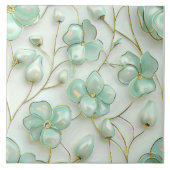 Green Floral Fliese (Vorderseite)