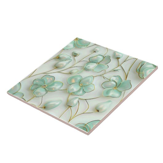 Green Floral Fliese (Seite)