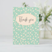 Green Floral Flor Vielen Dank Karte (Stehend Vorderseite)