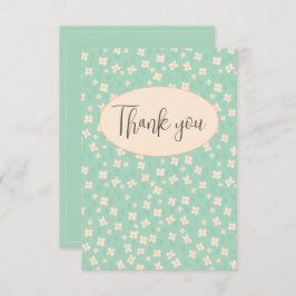 Green Floral Flor Vielen Dank Karte
