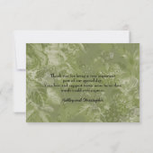 Green Floral Foto Hochzeit / Dusche Danke Karte (Rückseite)