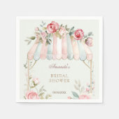 Green Floral French Brautparty Serviette (Vorderseite)