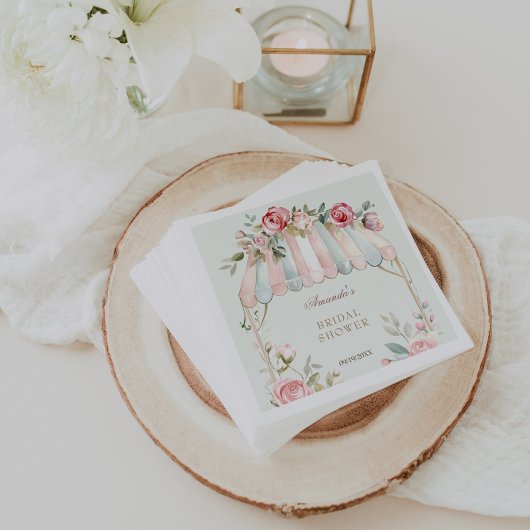 Green Floral French Brautparty Serviette