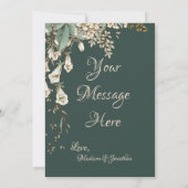 Green Floral Garland Script Elegante Hochzeit Dankeskarte (Rückseite)