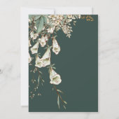 Green Floral Garland Script Elegante Hochzeit Einladung (Rückseite)